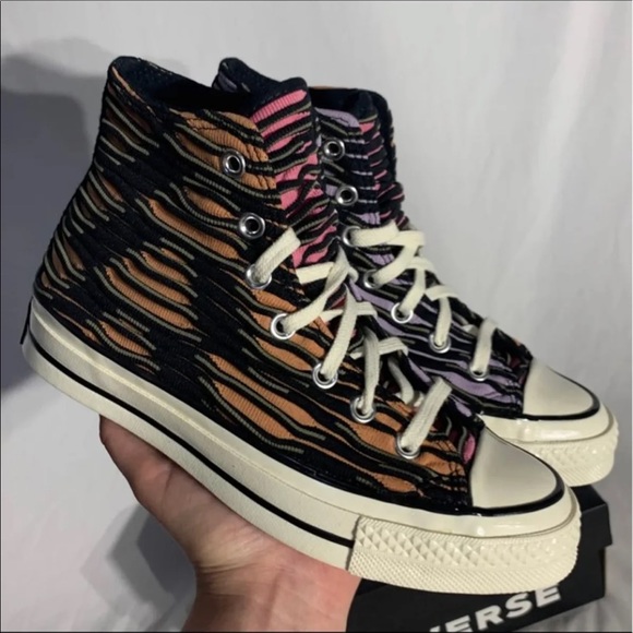 Converse Chuck 70 High Top Shoes Black Multicolored New Without Box Womans 6.5 - Picture 10 of 10